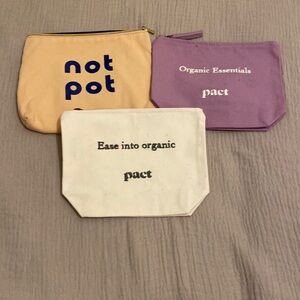 Pact Purple and Tan  & Not Pot Pouch Set